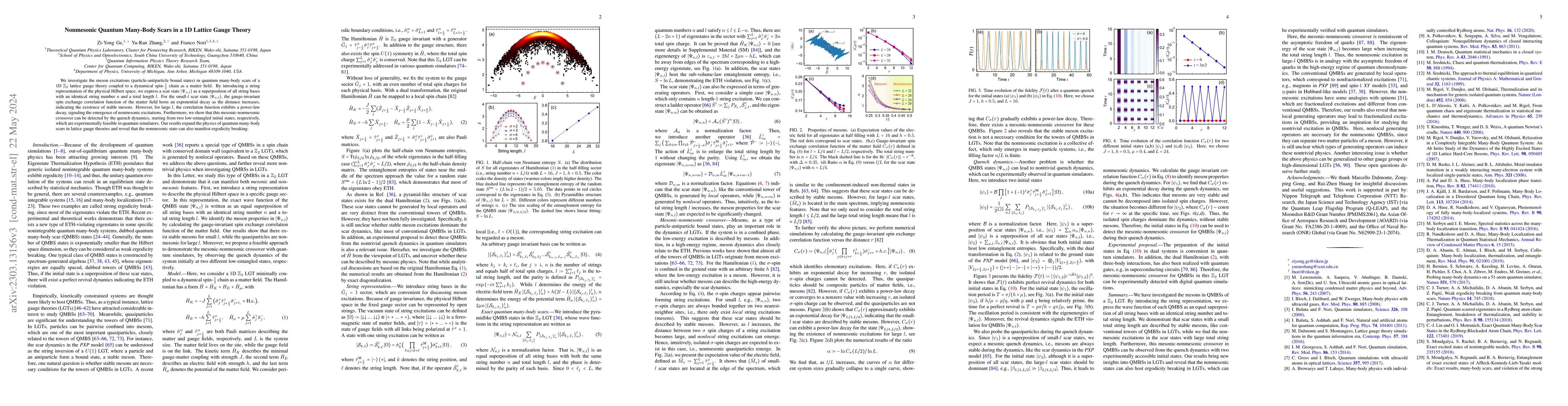 Thumbnail for Nonmesonic Quantum Many-Body Scars in a 1D Lattice Gauge Theory