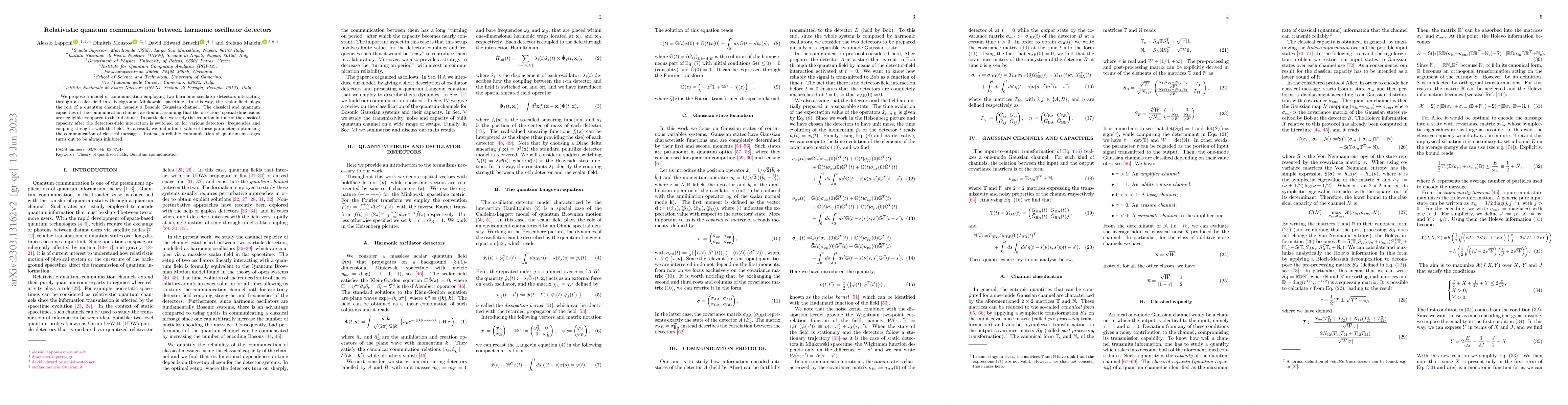Thumbnail for Relativistic quantum communication between harmonic oscillator detectors