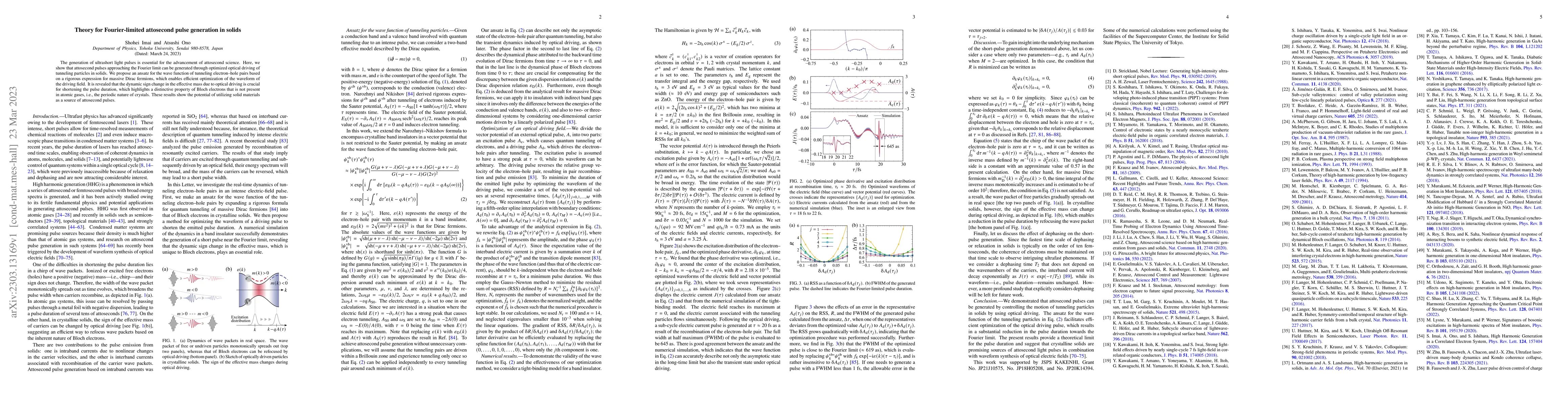 Thumbnail for Theory for Fourier-limited attosecond pulse generation in solids