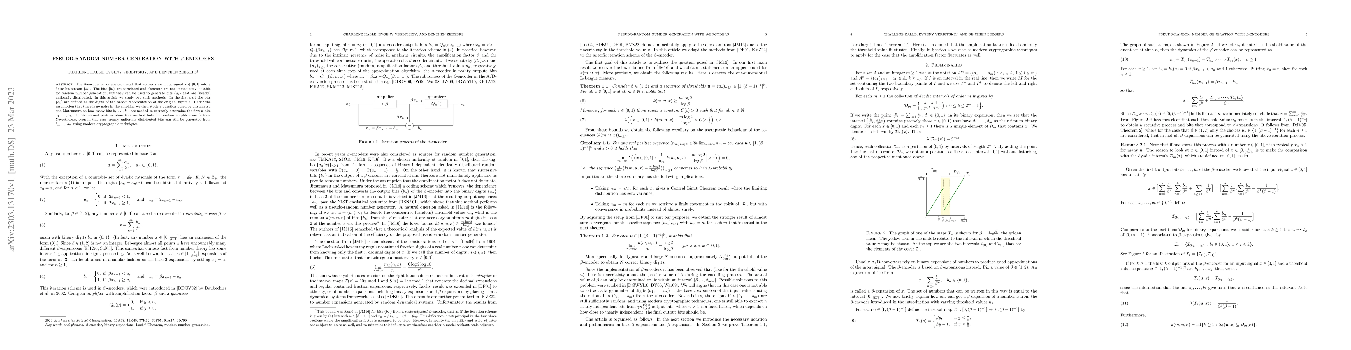 Thumbnail for Pseudo-random number generation with $\beta$-encoders