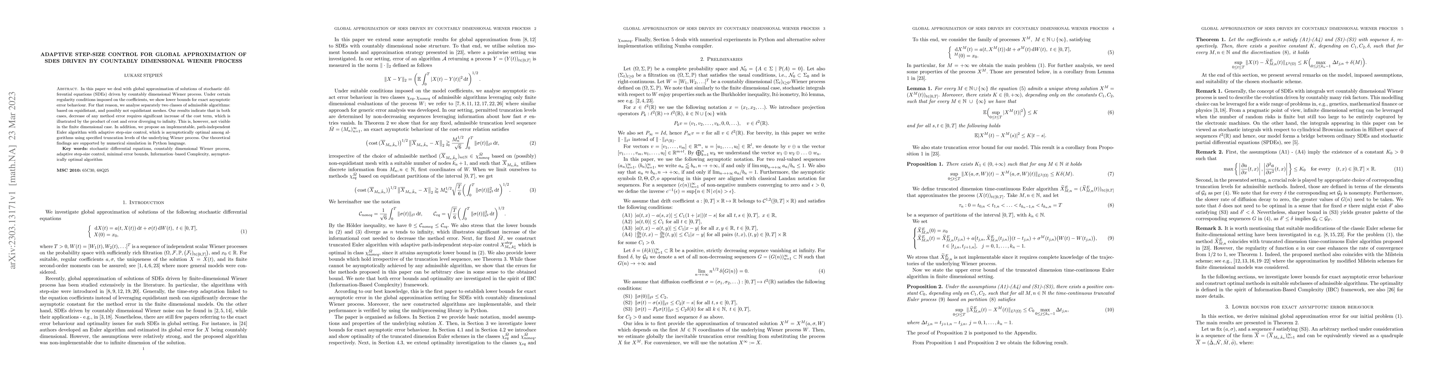 Thumbnail for Adaptive step-size control for global approximation of SDEs driven by
  countably dimensional Wiener process