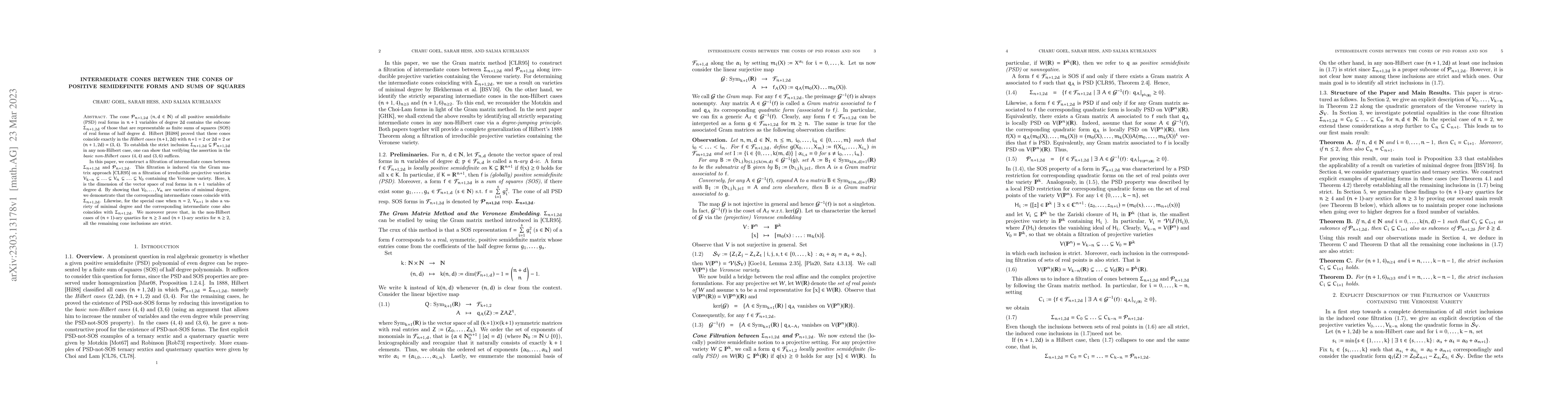 Thumbnail for Intermediate Cones between the Cones of Positive Semidefinite Forms and
  Sums of Squares