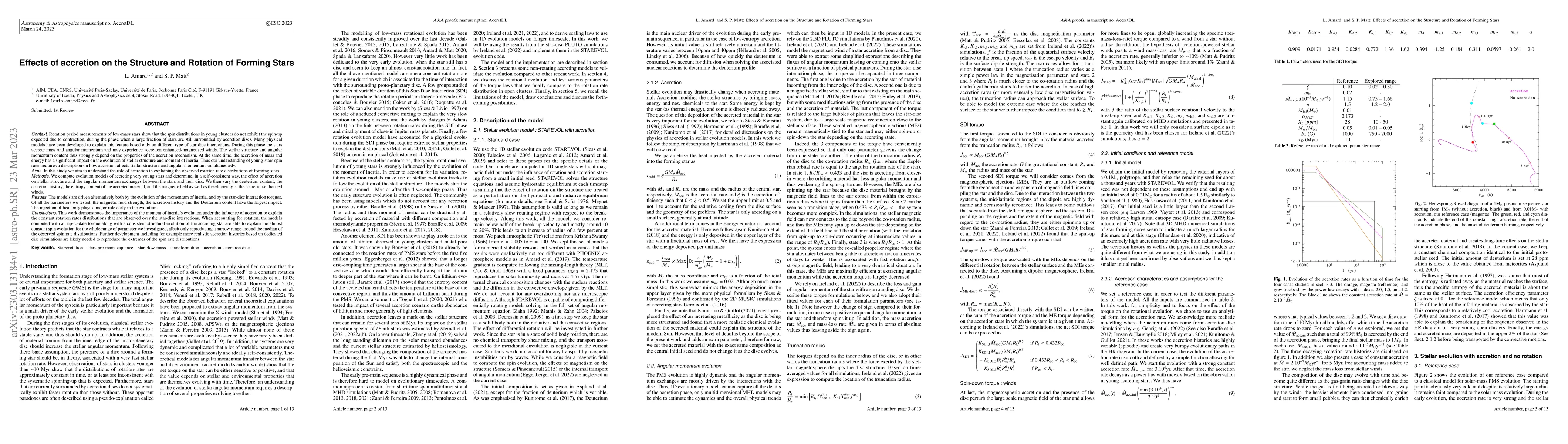 Thumbnail for Effects of accretion on the Structure and Rotation of Forming Stars