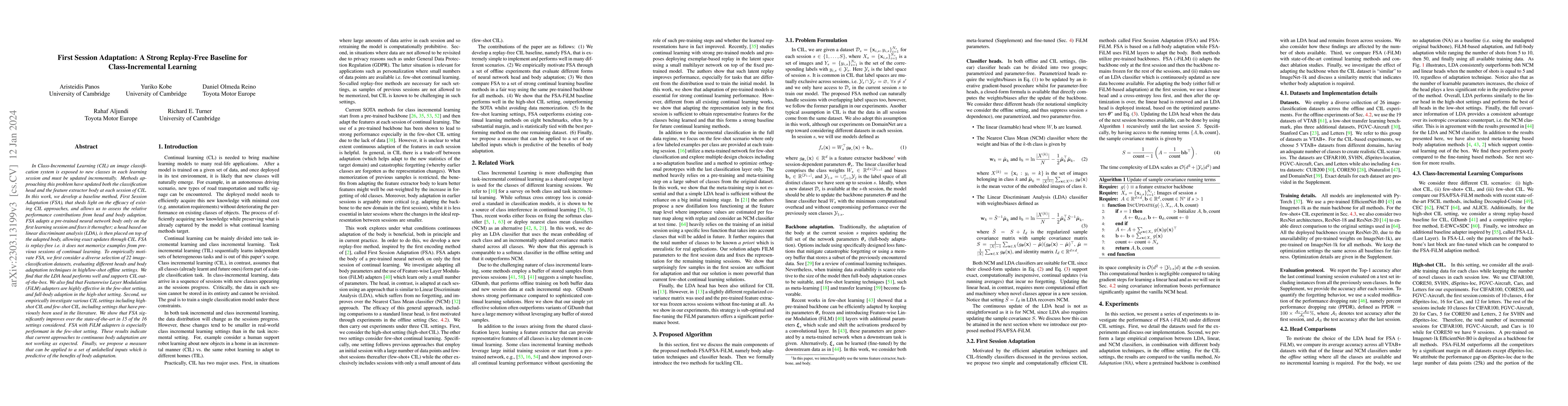 Thumbnail for First Session Adaptation: A Strong Replay-Free Baseline for
  Class-Incremental Learning