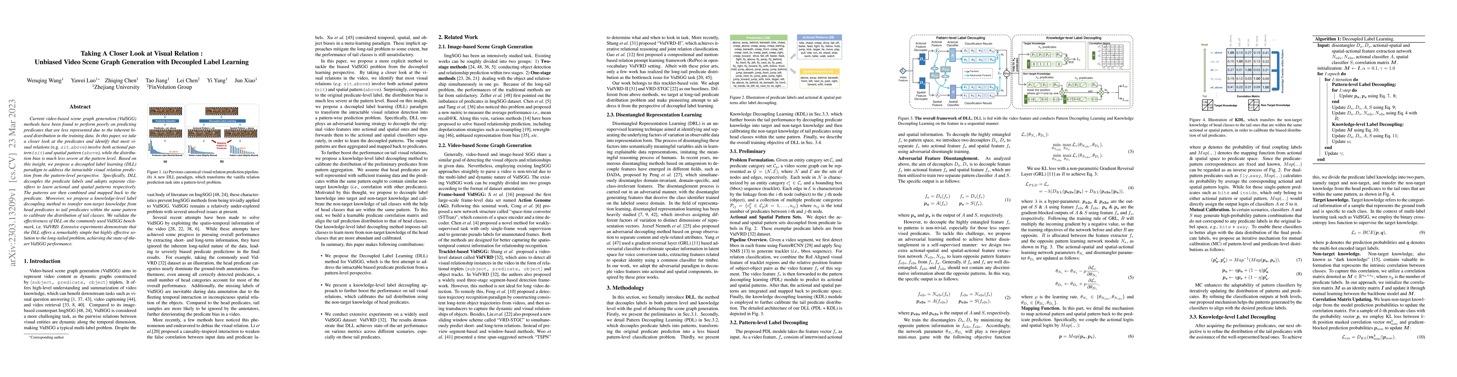 Thumbnail for Taking A Closer Look at Visual Relation: Unbiased Video Scene Graph
  Generation with Decoupled Label Learning
