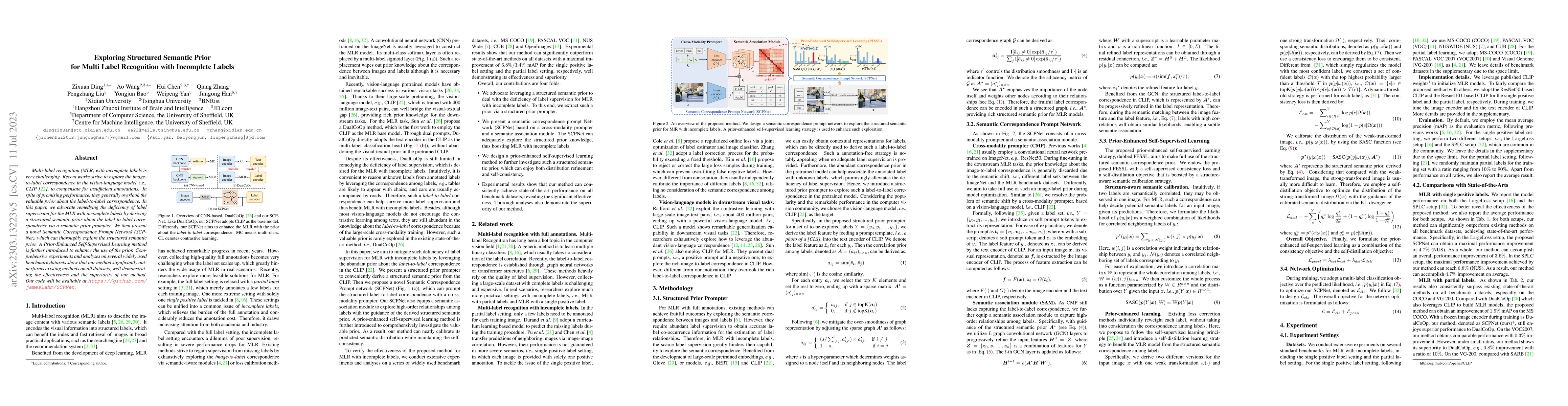 Thumbnail for Exploring Structured Semantic Prior for Multi Label Recognition with
  Incomplete Labels