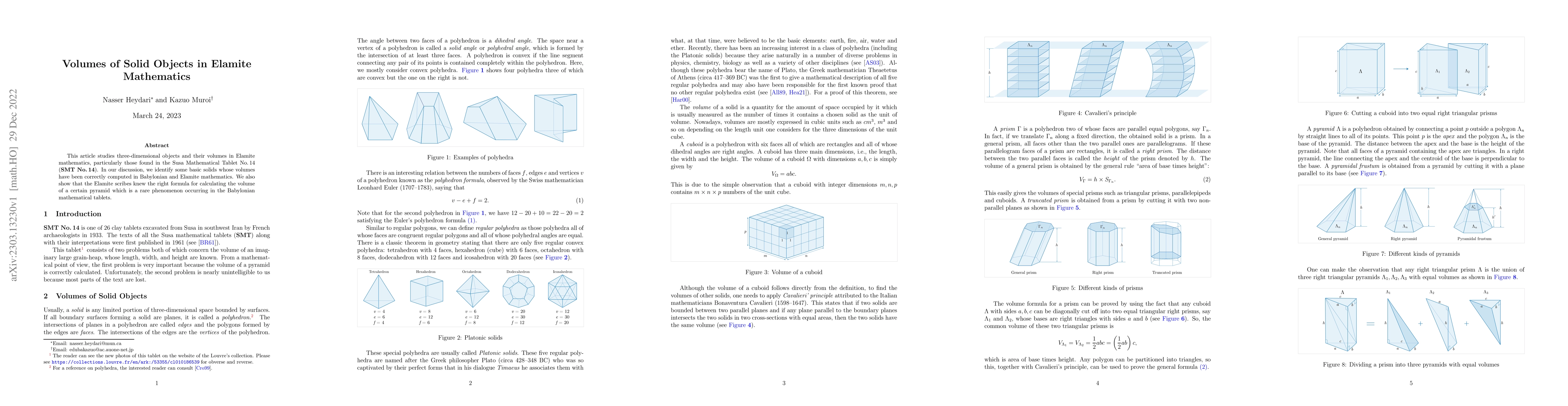 Thumbnail for Volumes of Solid Objects in Elamite Mathematics