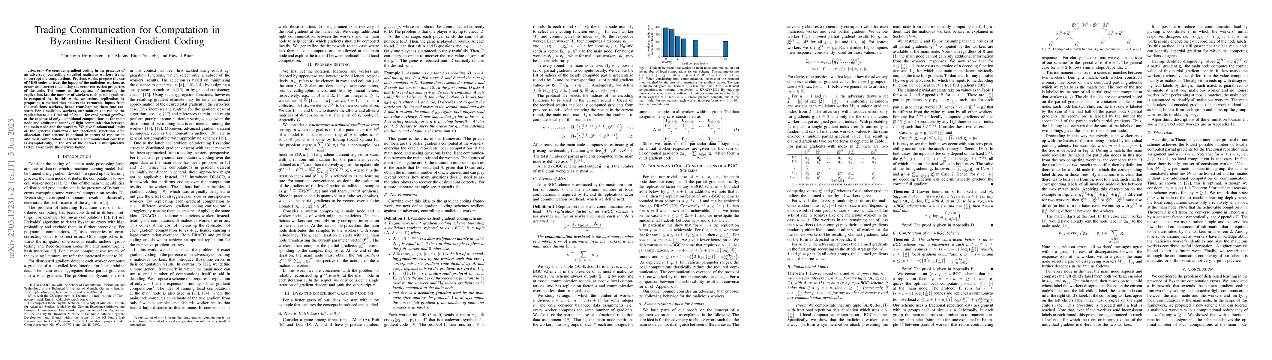 Thumbnail for Trading Communication for Computation in Byzantine-Resilient Gradient
  Coding