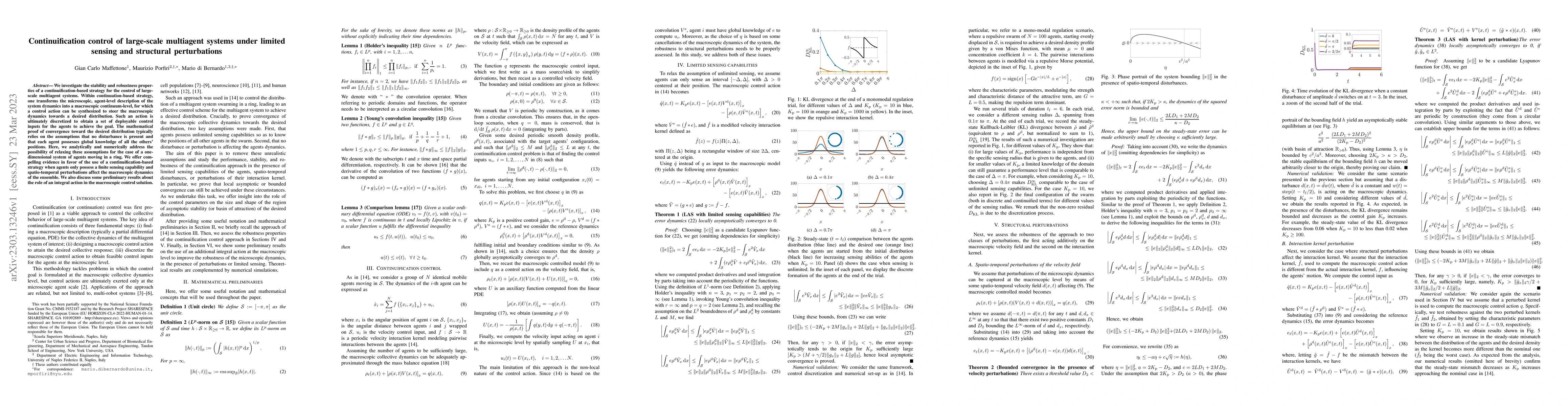 Thumbnail for Continuification control of large-scale multiagent systems under limited
  sensing and structural perturbations