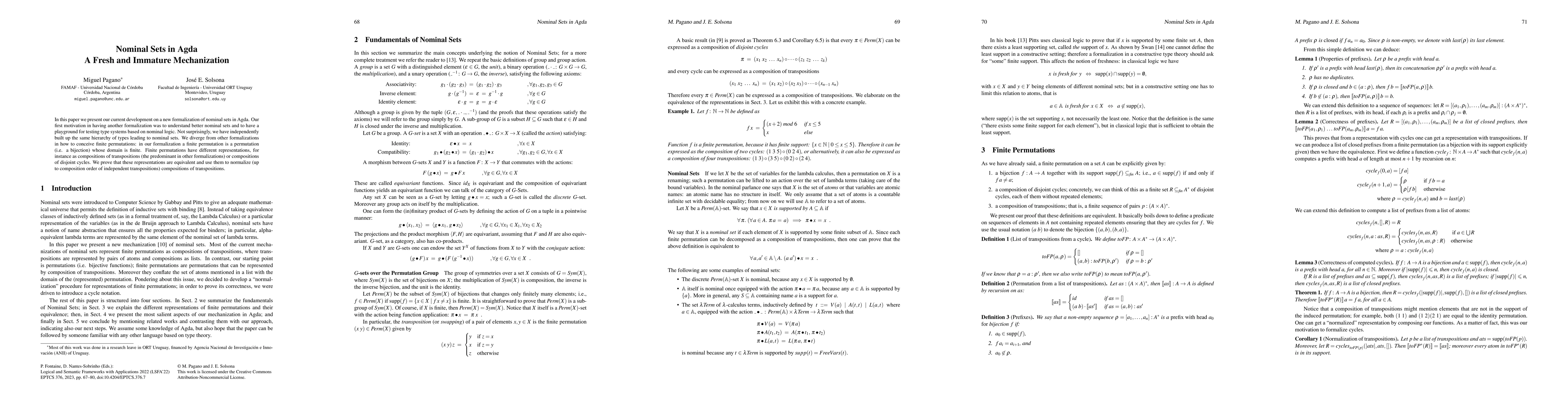 Thumbnail for Nominal Sets in Agda -- A Fresh and Immature Mechanization