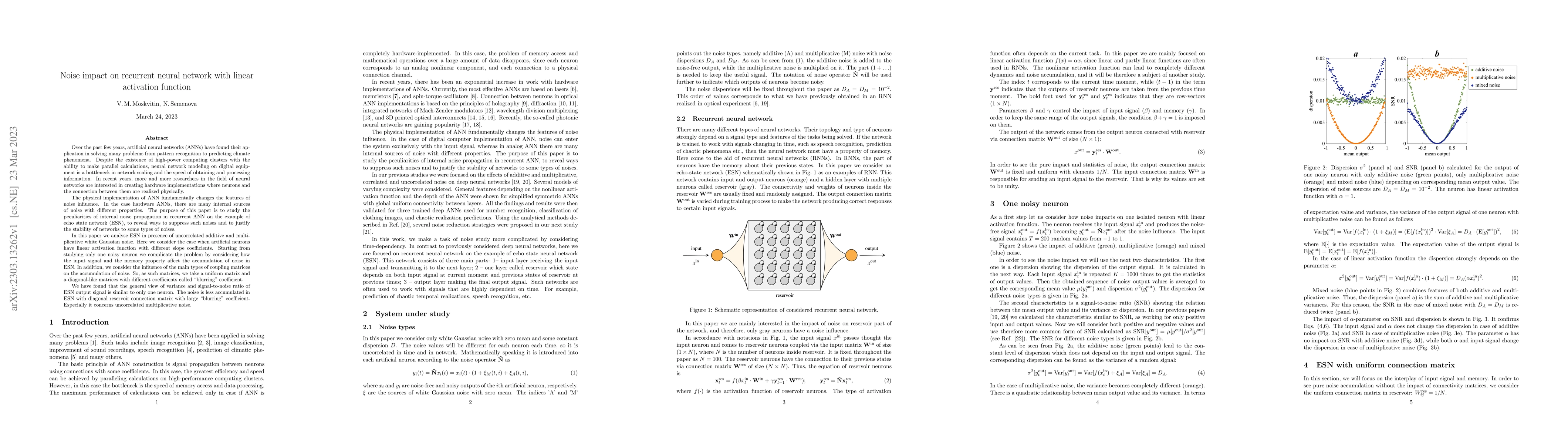 Thumbnail for Noise impact on recurrent neural network with linear activation function