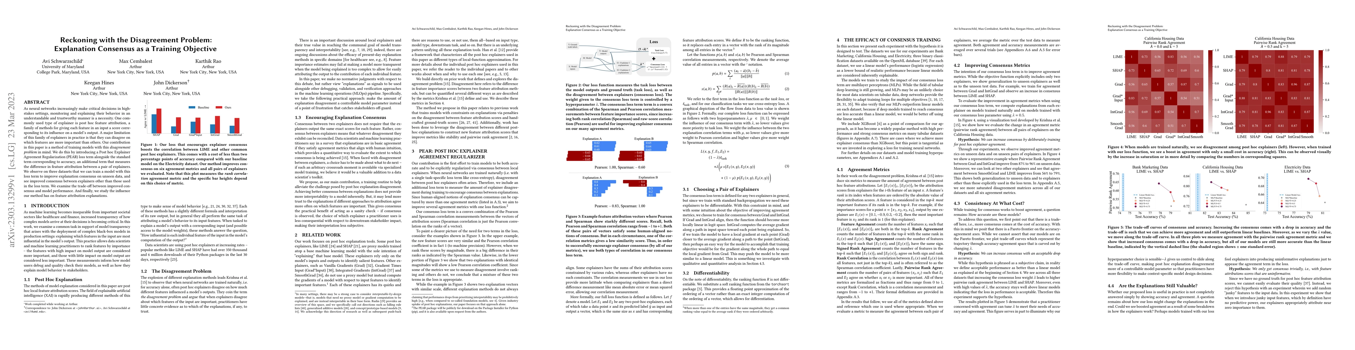 Thumbnail for Reckoning with the Disagreement Problem: Explanation Consensus as a
  Training Objective