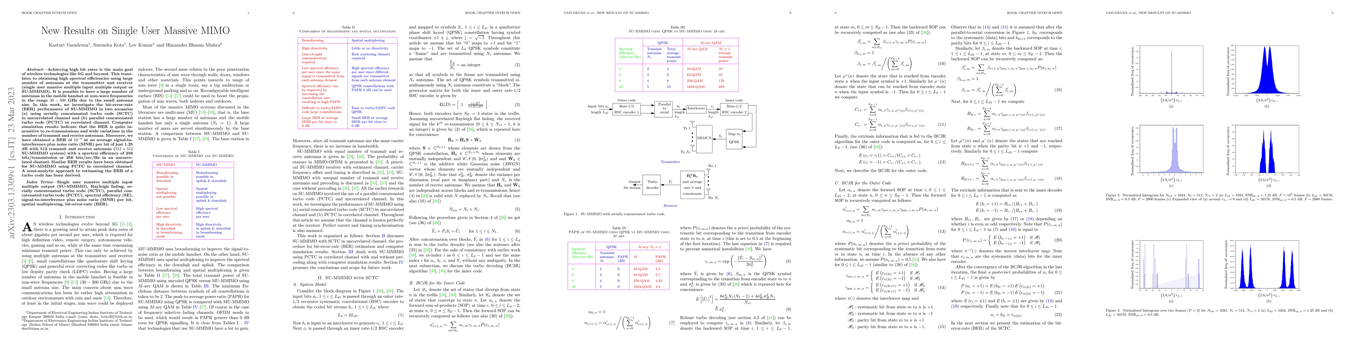 Thumbnail for New Results on Single User Massive MIMO