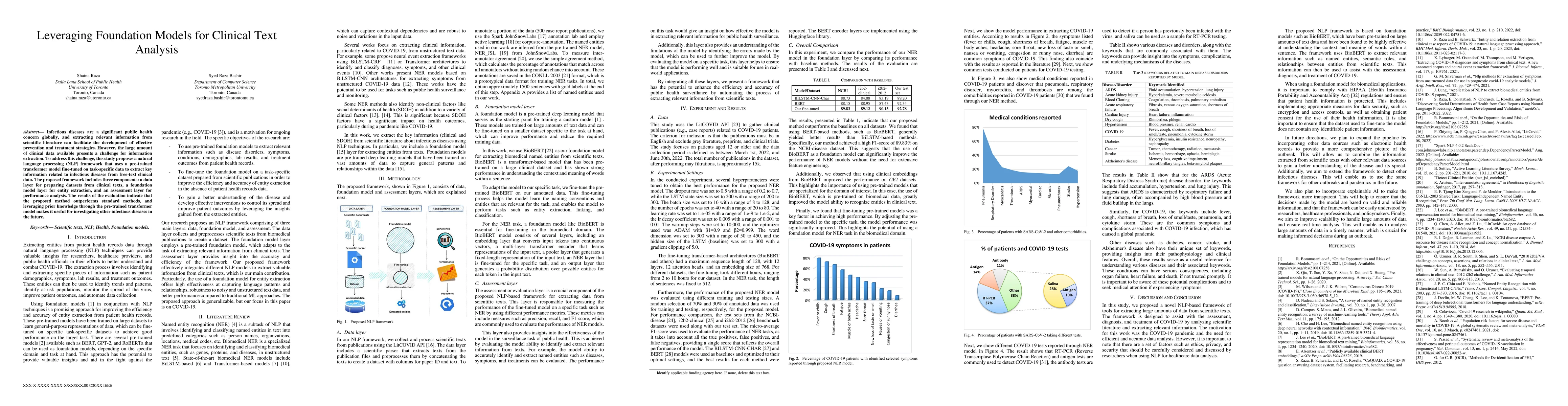 Thumbnail for Leveraging Foundation Models for Clinical Text Analysis