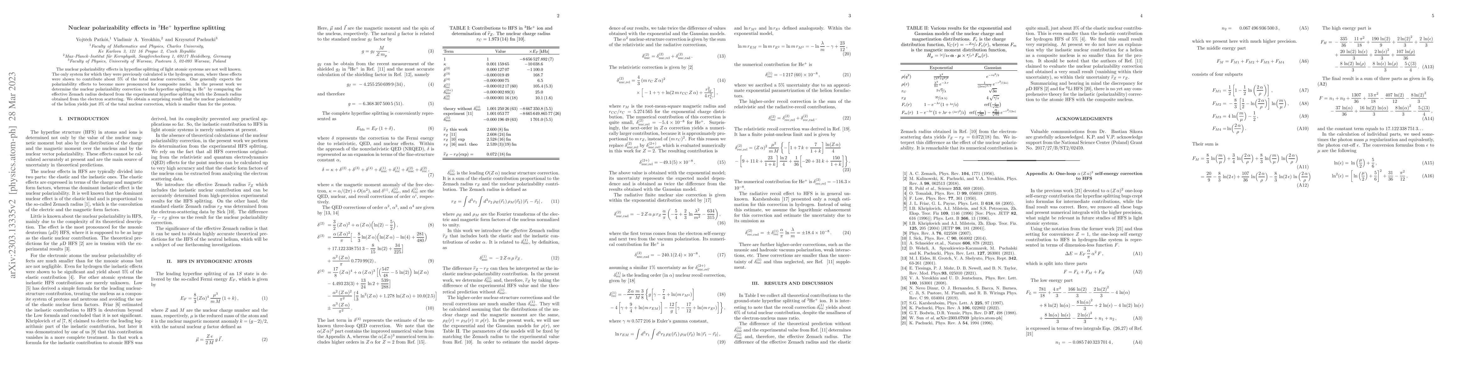 Thumbnail for Nuclear polarizability effects in $^3$He$^+$ hyperfine splitting