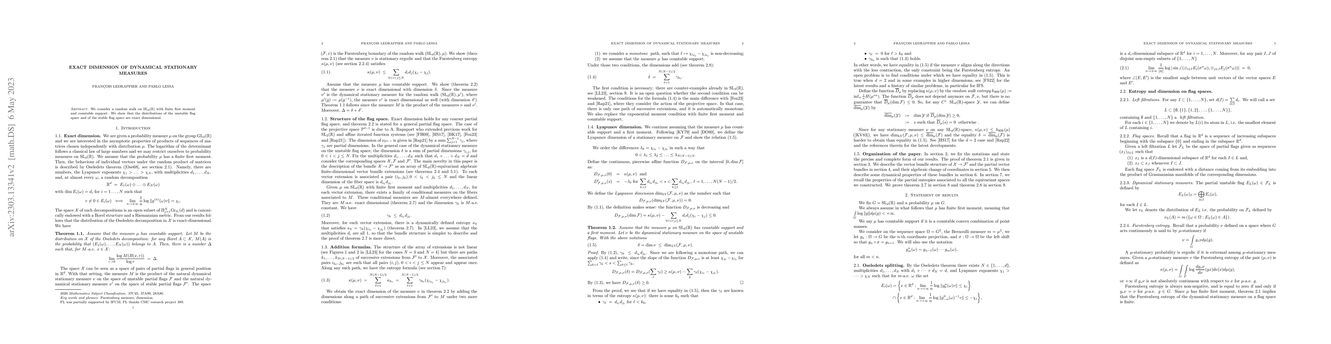 Thumbnail for Exact dimension of dynamical stationary measures