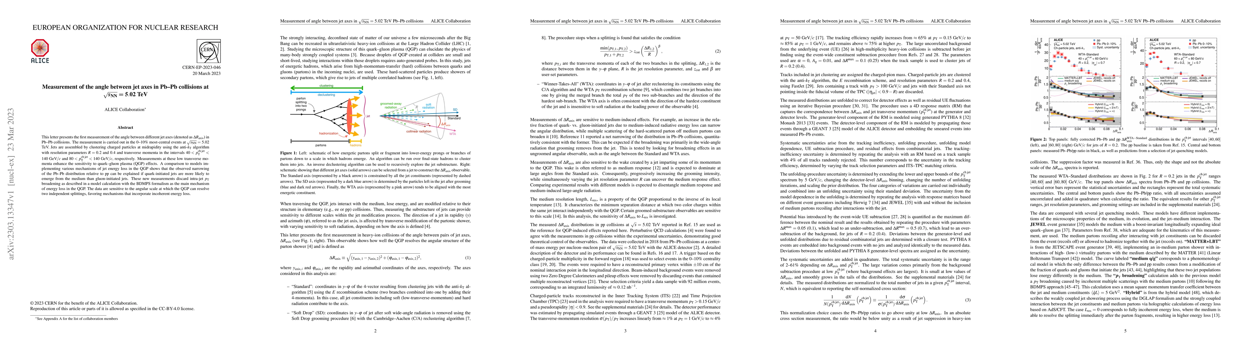 Thumbnail for Measurement of the angle between jet axes in Pb$-$Pb collisions at
  $\sqrt{s_{\rm NN}} = 5.02$ TeV