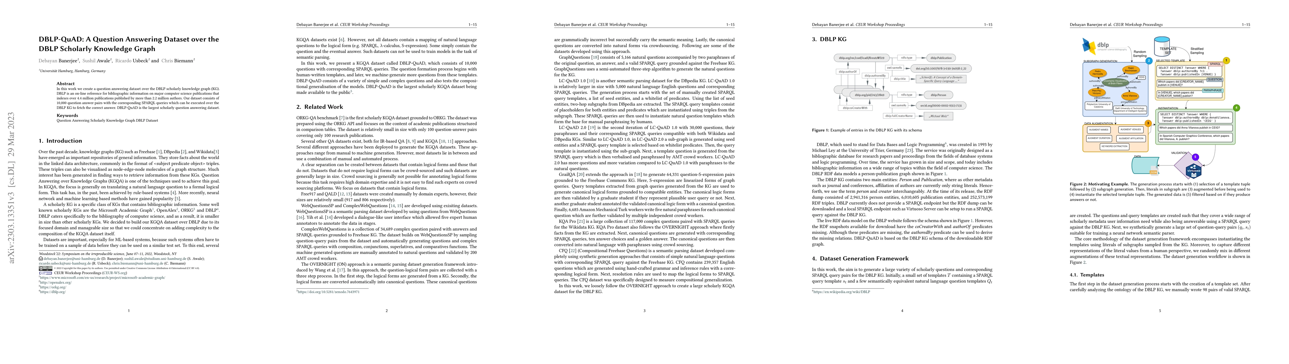 Thumbnail for DBLP-QuAD: A Question Answering Dataset over the DBLP Scholarly
  Knowledge Graph