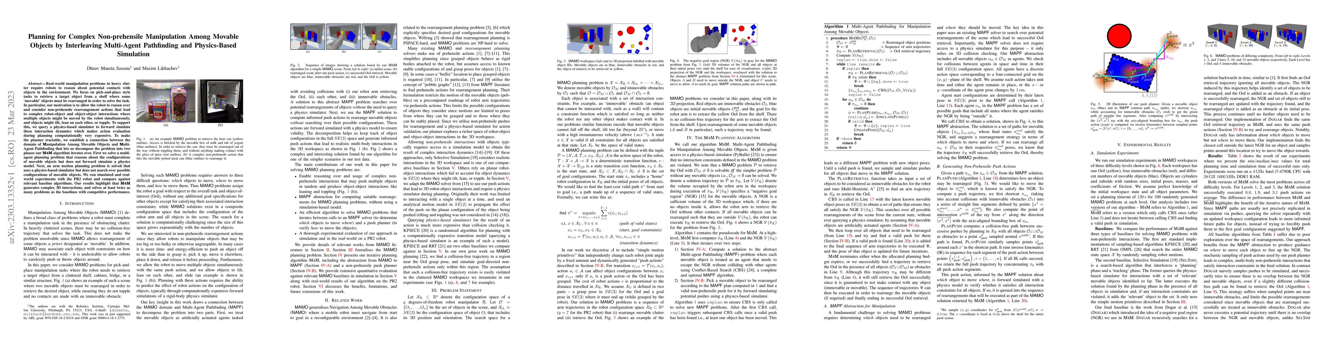 Thumbnail for Planning for Complex Non-prehensile Manipulation Among Movable Objects
  by Interleaving Multi-Agent Pathfinding and Physics-Based Simulation