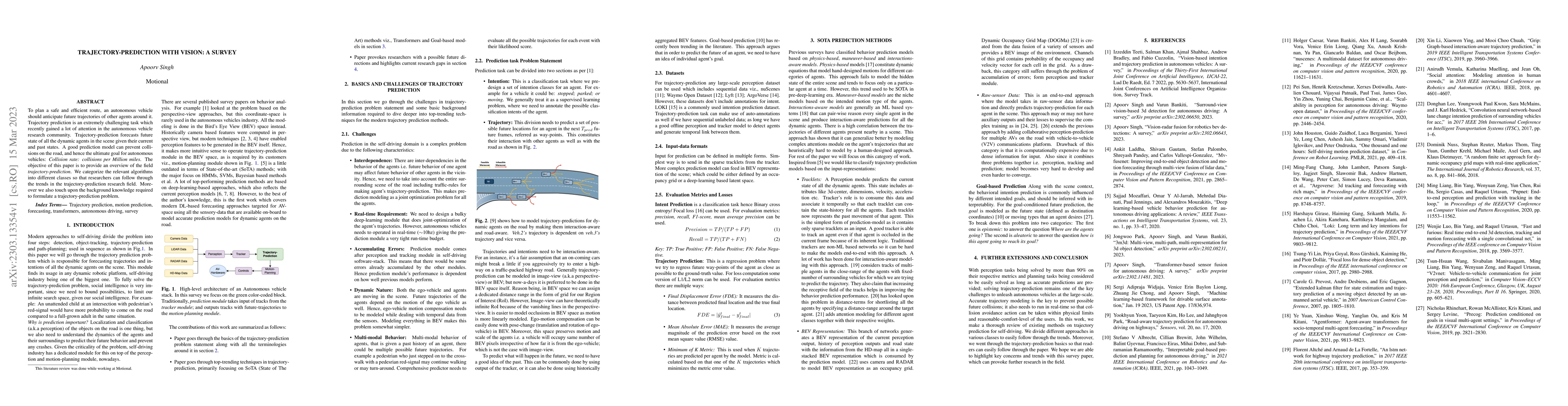 Thumbnail for Trajectory-Prediction with Vision: A Survey