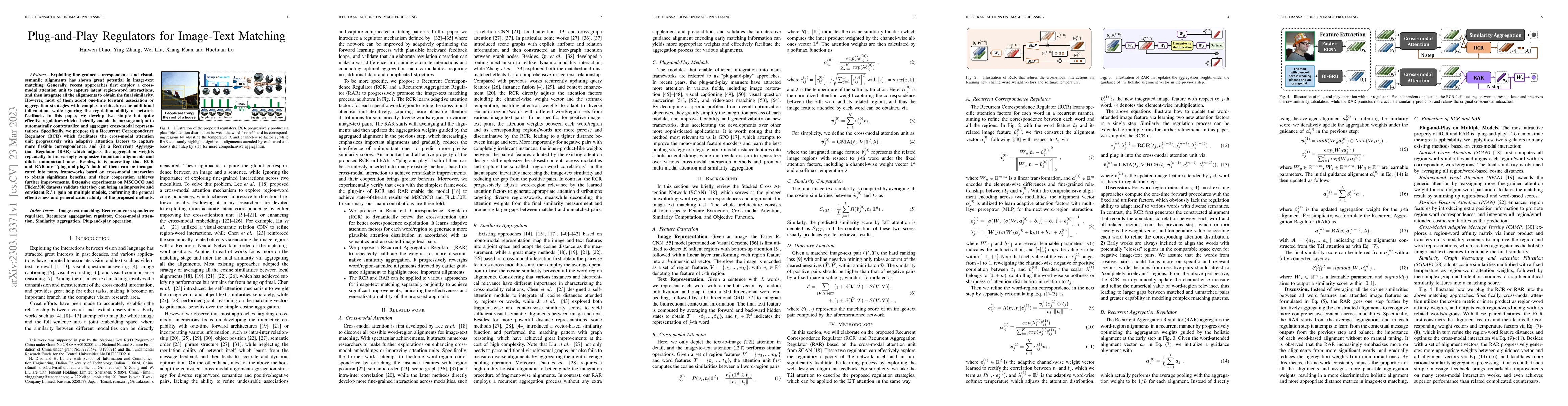 Thumbnail for Plug-and-Play Regulators for Image-Text Matching