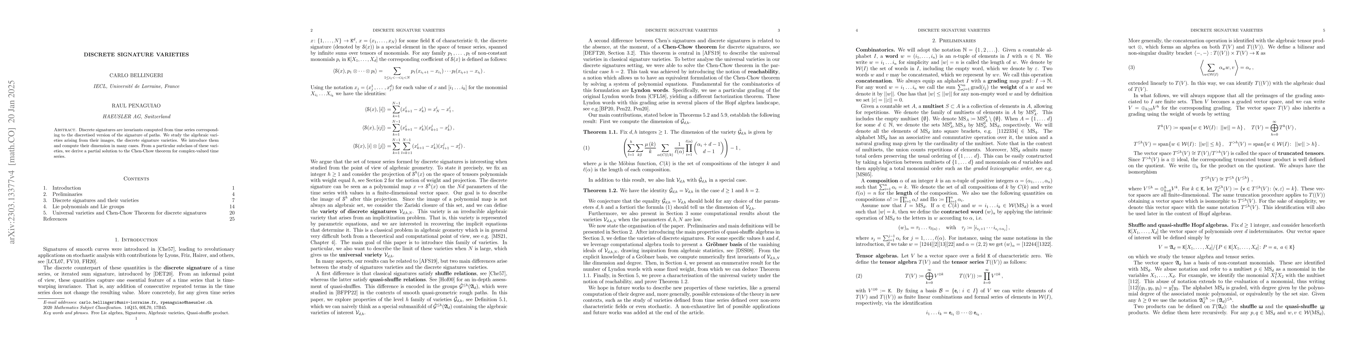 Thumbnail for Discrete signature varieties