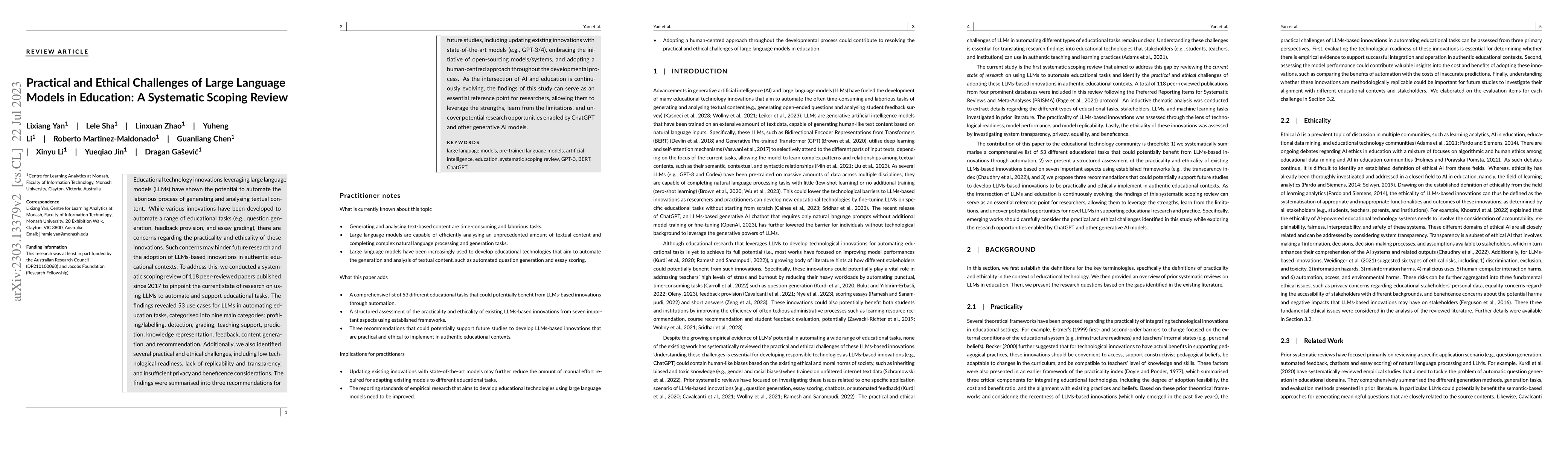 Thumbnail for Practical and Ethical Challenges of Large Language Models in Education:
  A Systematic Scoping Review