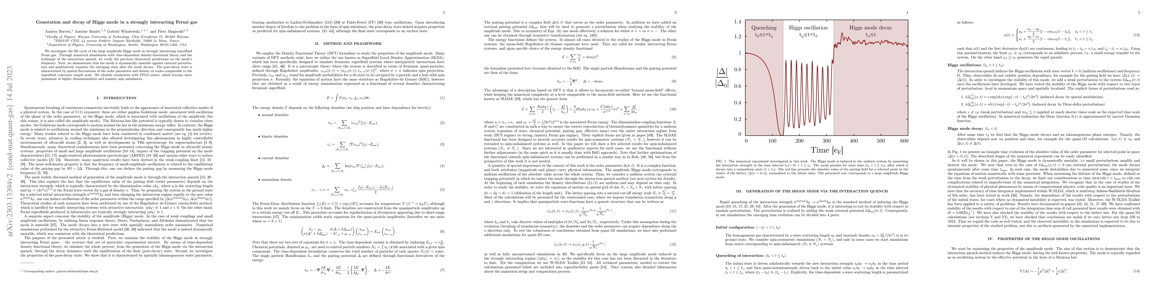Thumbnail for Generation and decay of Higgs mode in a strongly interacting Fermi gas