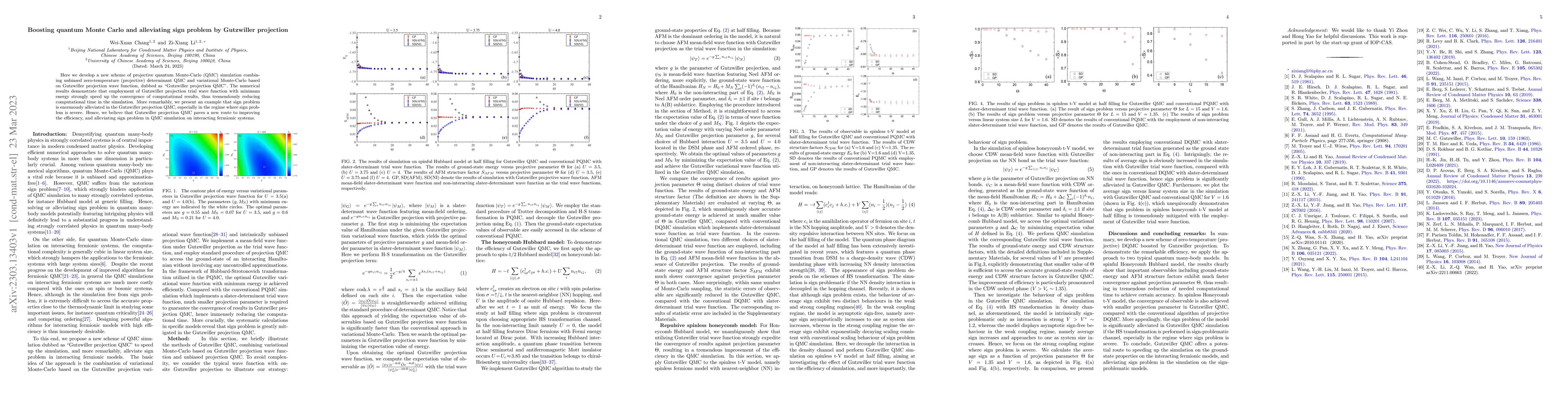 Thumbnail for Boosting quantum Monte Carlo and alleviating sign problem by Gutzwiller
  projection