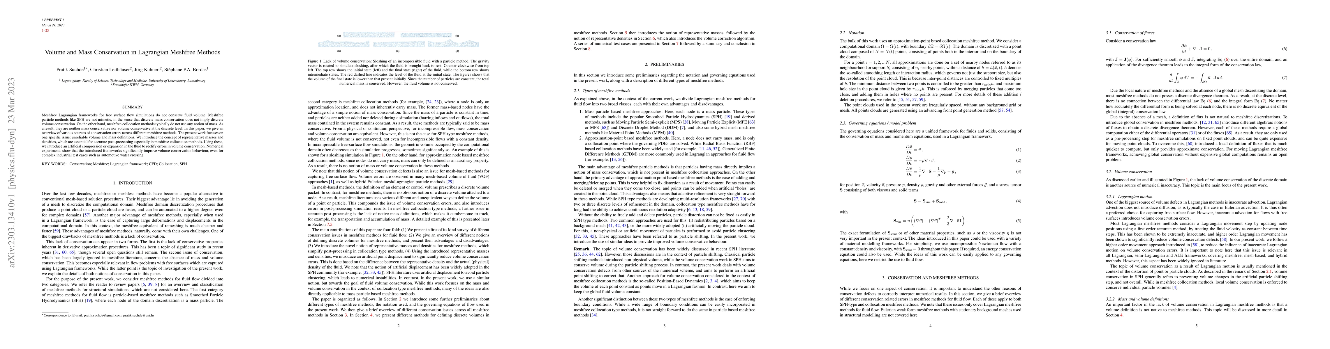 Thumbnail for Volume and Mass Conservation in Lagrangian Meshfree Methods