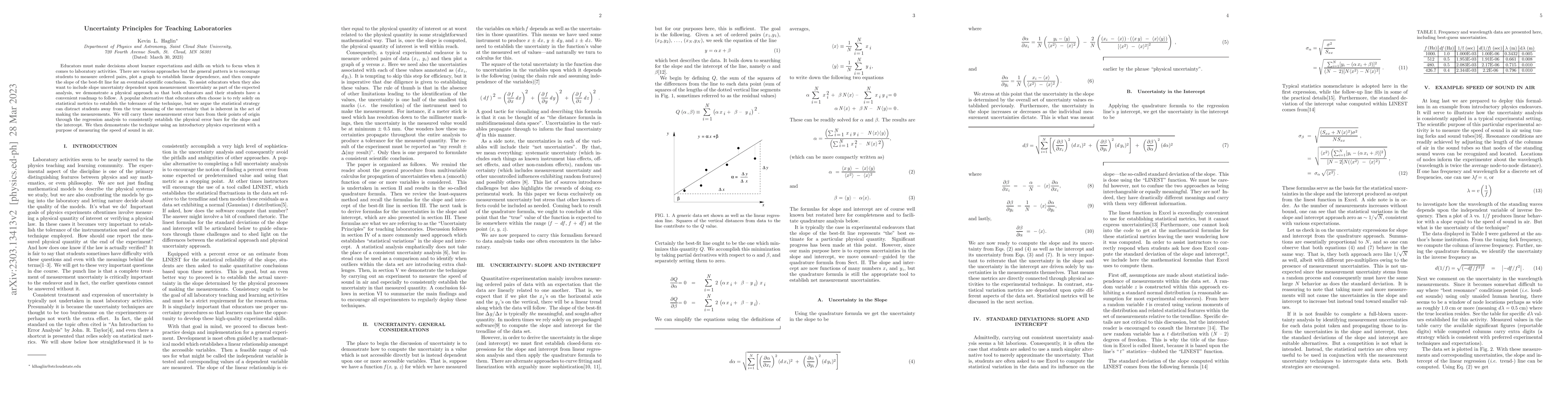 Thumbnail for Uncertainty Principles for Teaching Laboratories