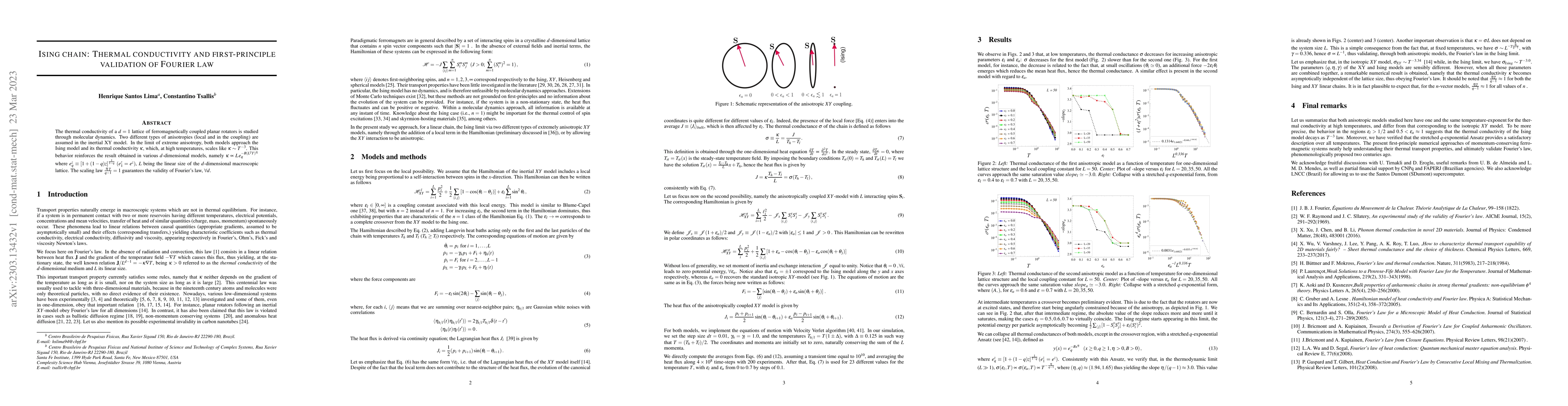 Thumbnail for Ising chain: Thermal conductivity and first-principle validation of
  Fourier law