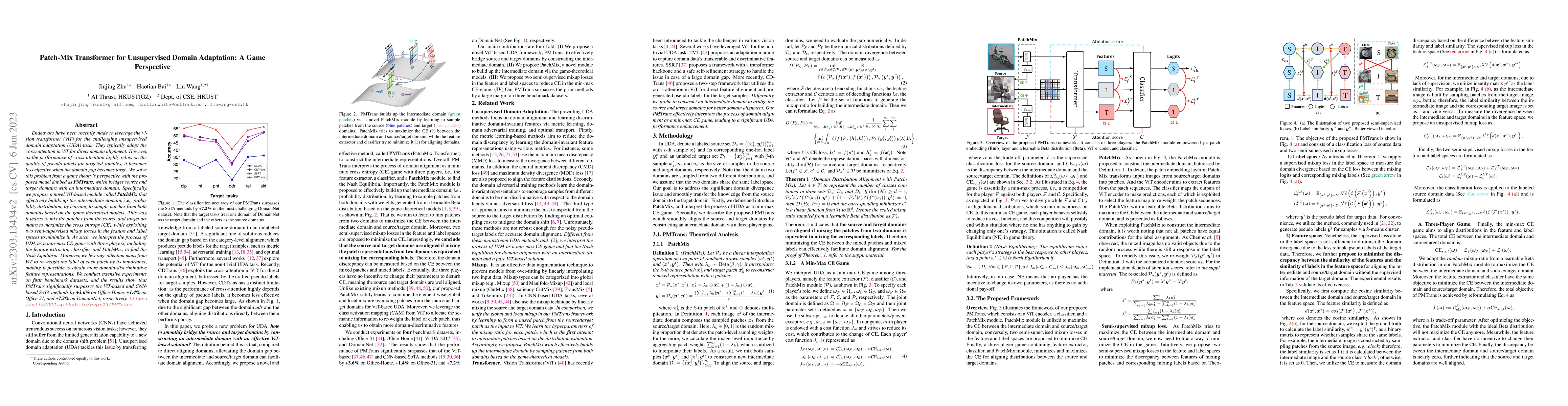 Thumbnail for Patch-Mix Transformer for Unsupervised Domain Adaptation: A Game
  Perspective