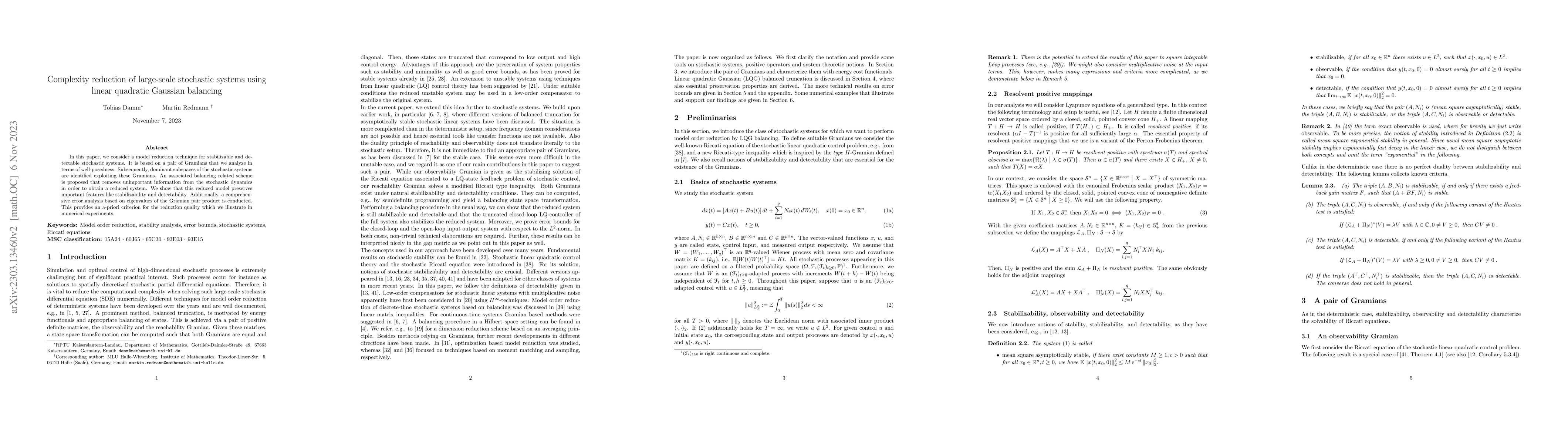 Thumbnail for Complexity reduction of large-scale stochastic systems using linear
  quadratic Gaussian balancing