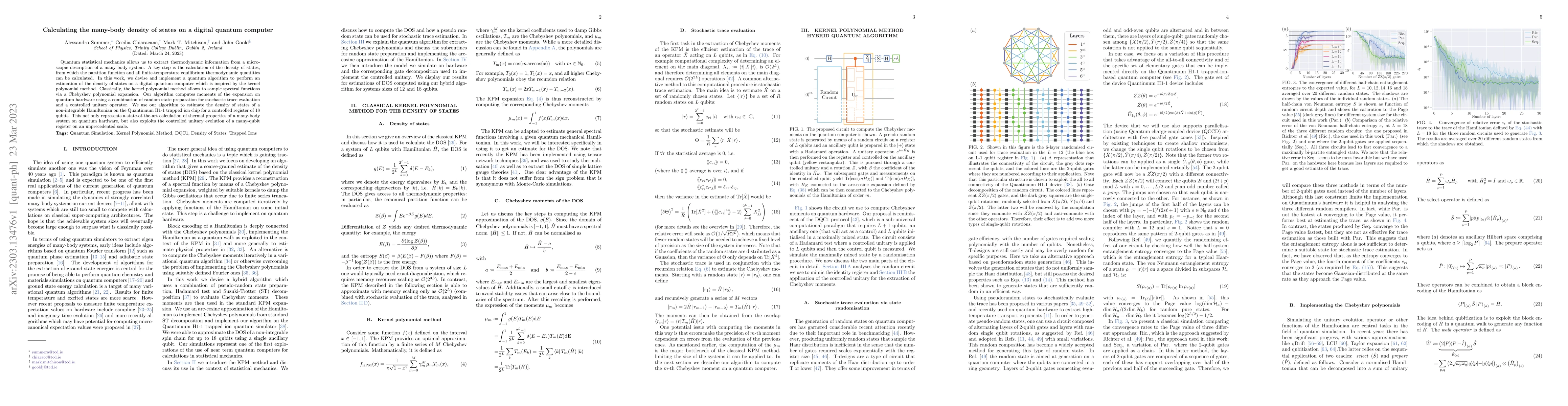 Thumbnail for Calculating the many-body density of states on a digital quantum
  computer