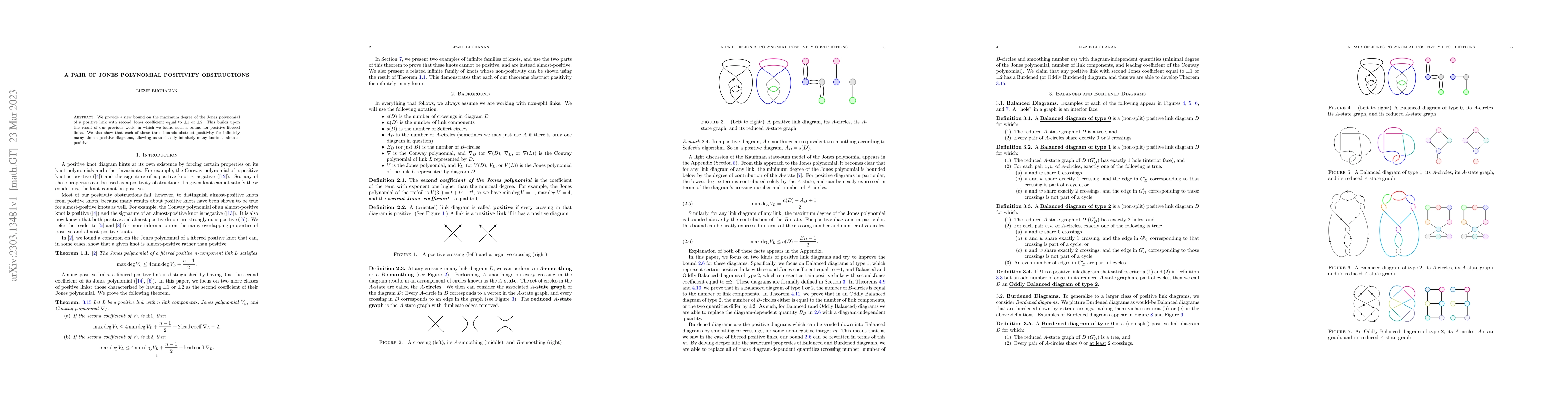 Thumbnail for A pair of Jones polynomial positivity obstructions