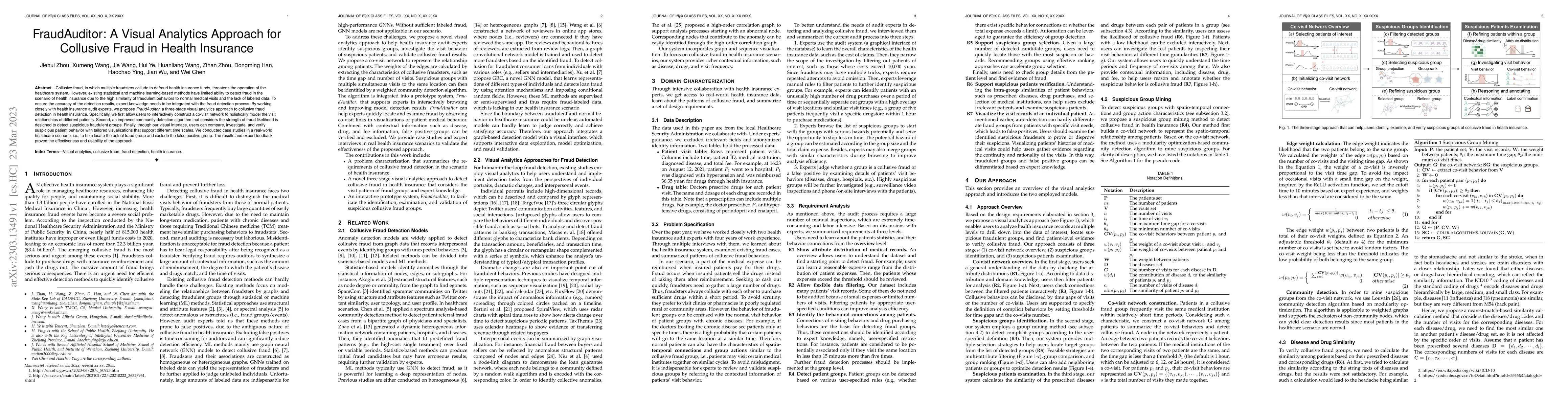 Thumbnail for FraudAuditor: A Visual Analytics Approach for Collusive Fraud in Health
  Insurance