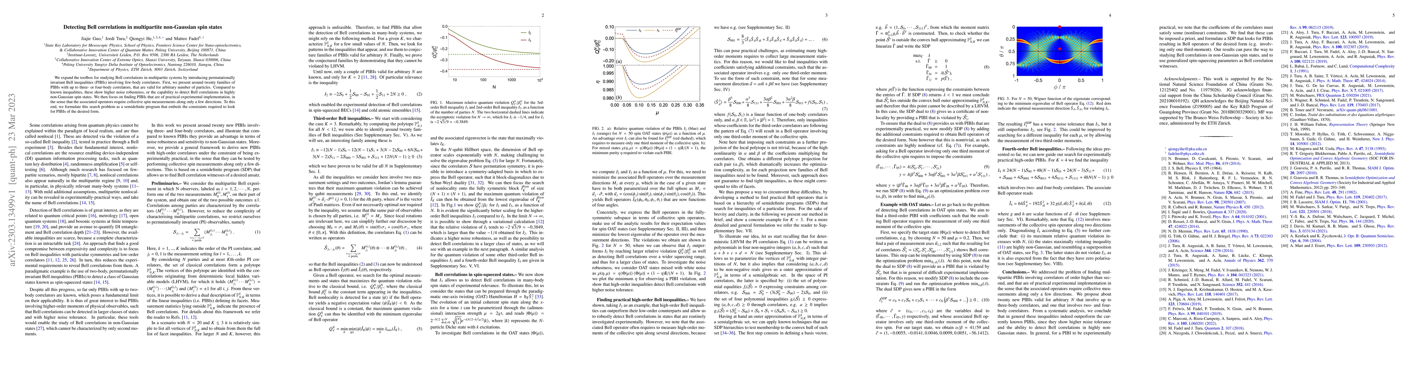 Thumbnail for Detecting Bell correlations in multipartite non-Gaussian spin states