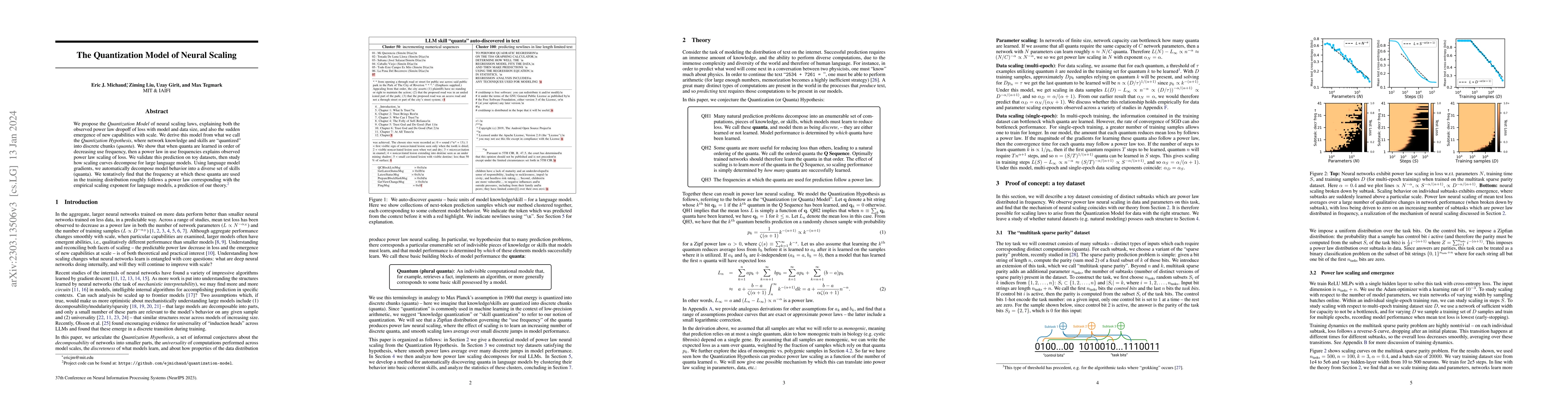 Thumbnail for The Quantization Model of Neural Scaling