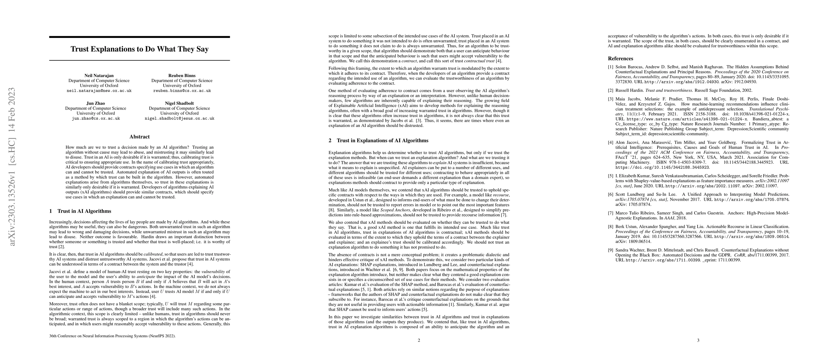 Thumbnail for Trust Explanations to Do What They Say