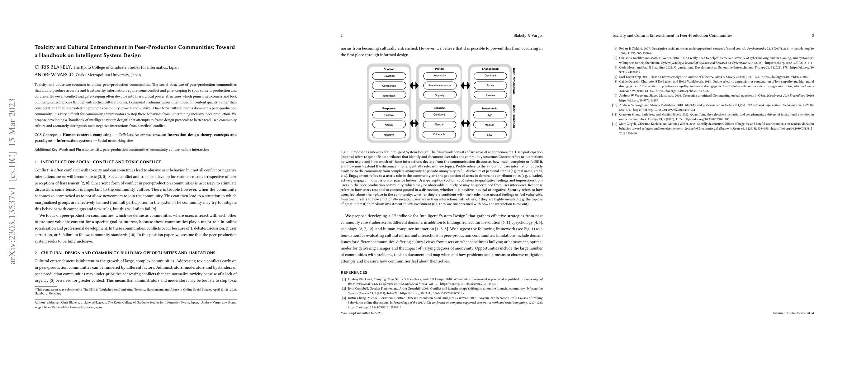 Thumbnail for Toxicity and Cultural Entrenchment in Peer-Production Communities:
  Toward a Handbook on Intelligent System Design