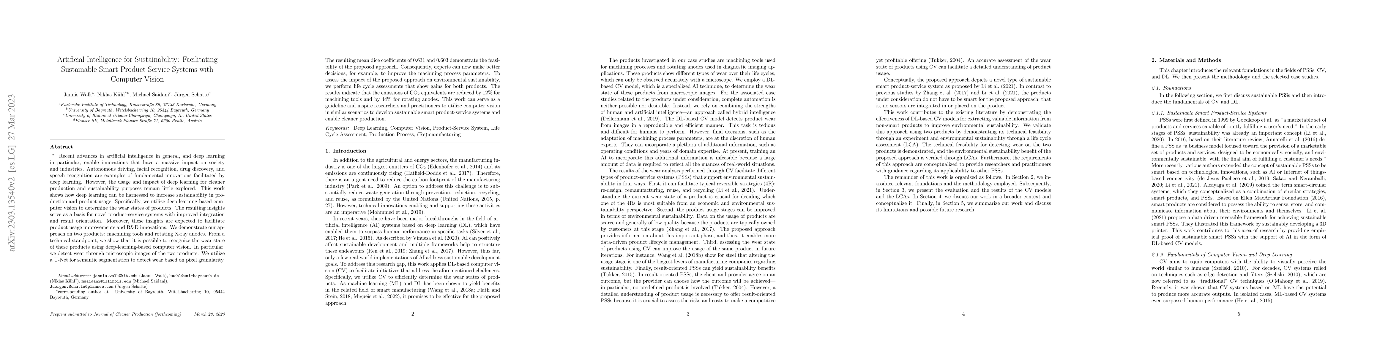 Thumbnail for Artificial Intelligence for Sustainability: Facilitating Sustainable
  Smart Product-Service Systems with Computer Vision