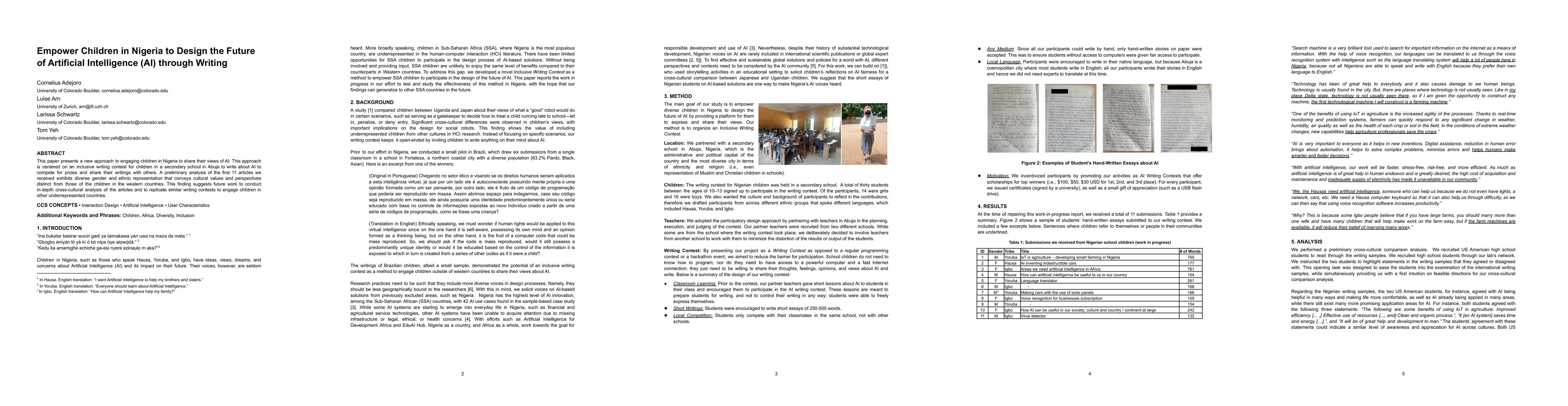 Thumbnail for Empower Children in Nigeria to Design the Future of Artificial
  Intelligence (AI) through Writing