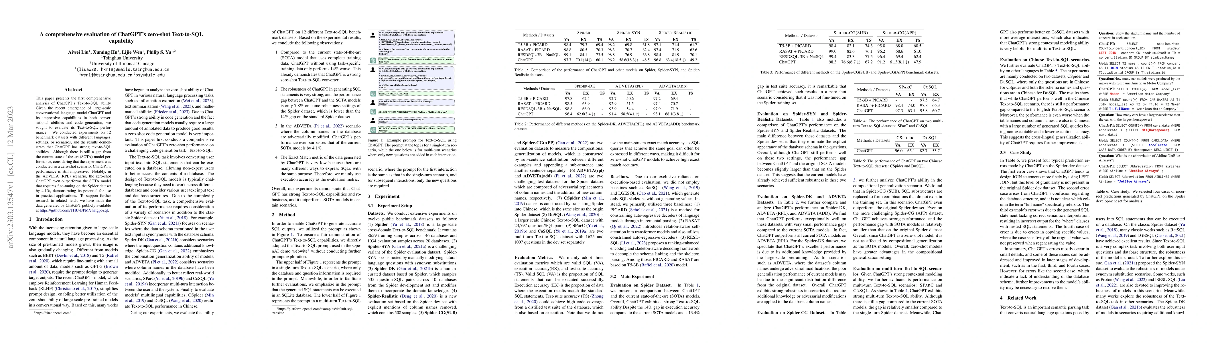Thumbnail for A comprehensive evaluation of ChatGPT's zero-shot Text-to-SQL capability