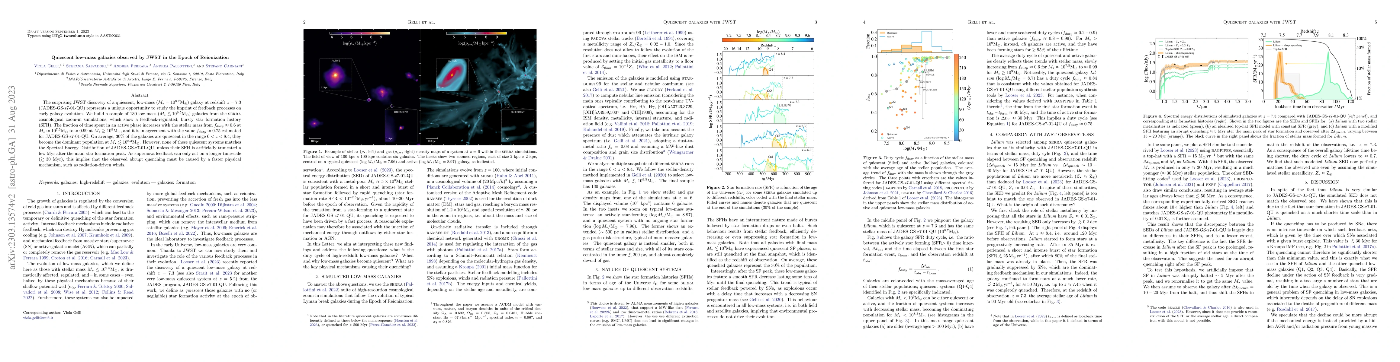 Thumbnail for Quiescent low-mass galaxies observed by JWST in the Epoch of
  Reionization