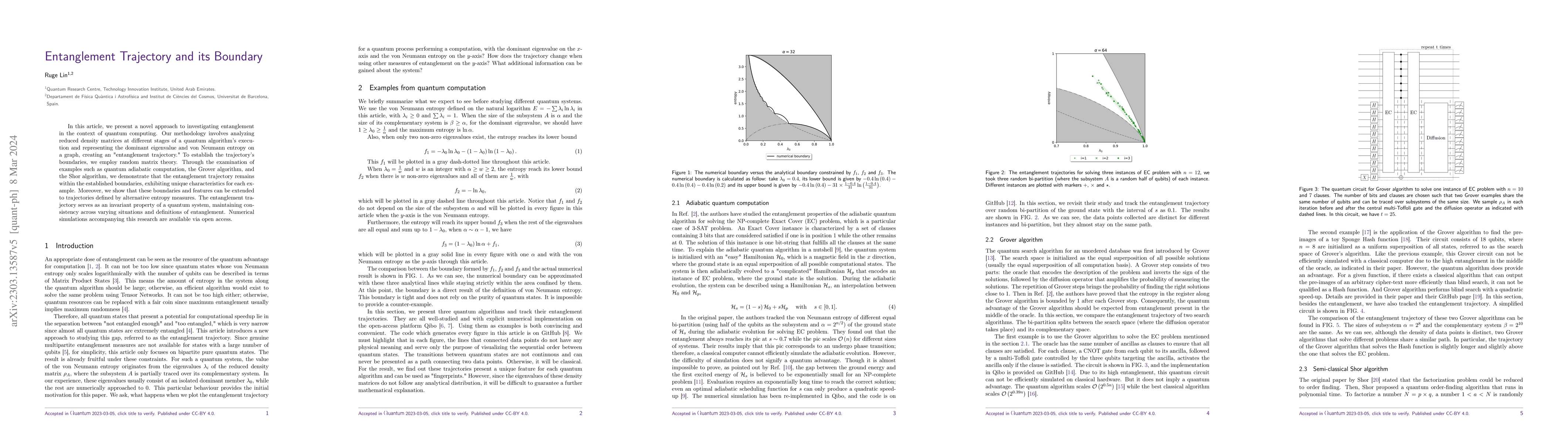 Thumbnail for Entanglement Trajectory and its Boundary