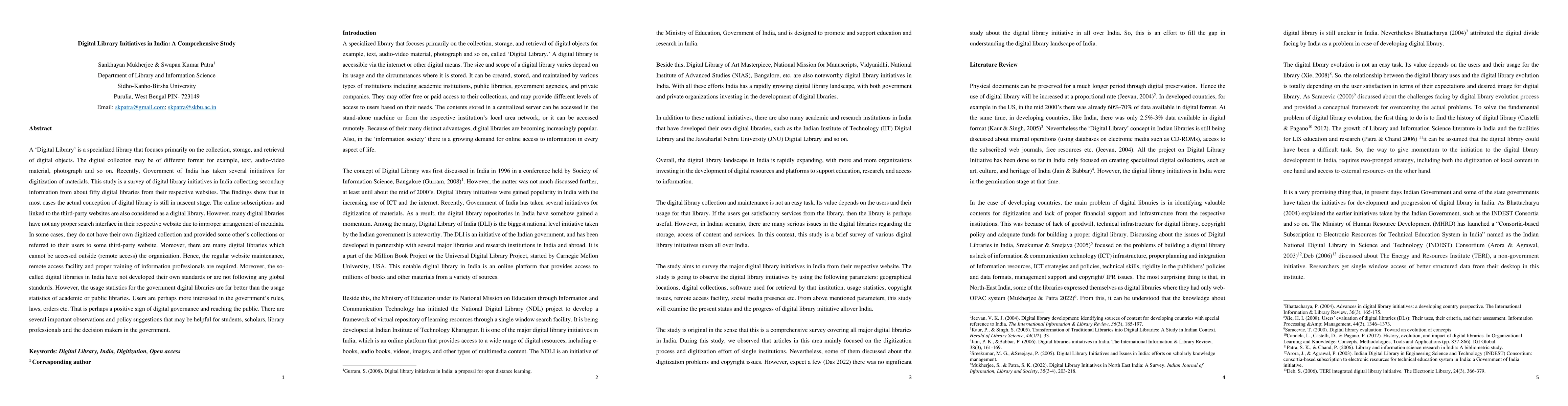 Thumbnail for Digital Library Initiatives in India: A Comprehensive Study