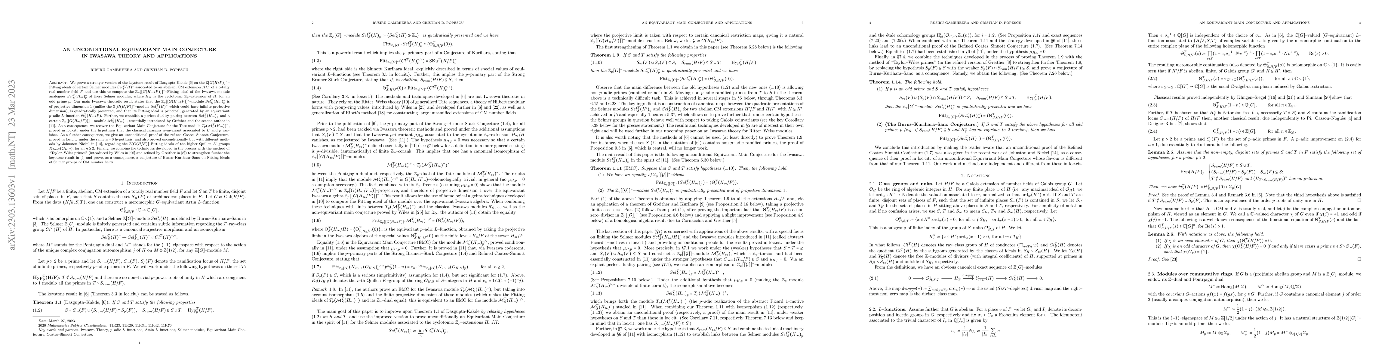 Thumbnail for An unconditional main conjecture in Iwasawa theory and applications