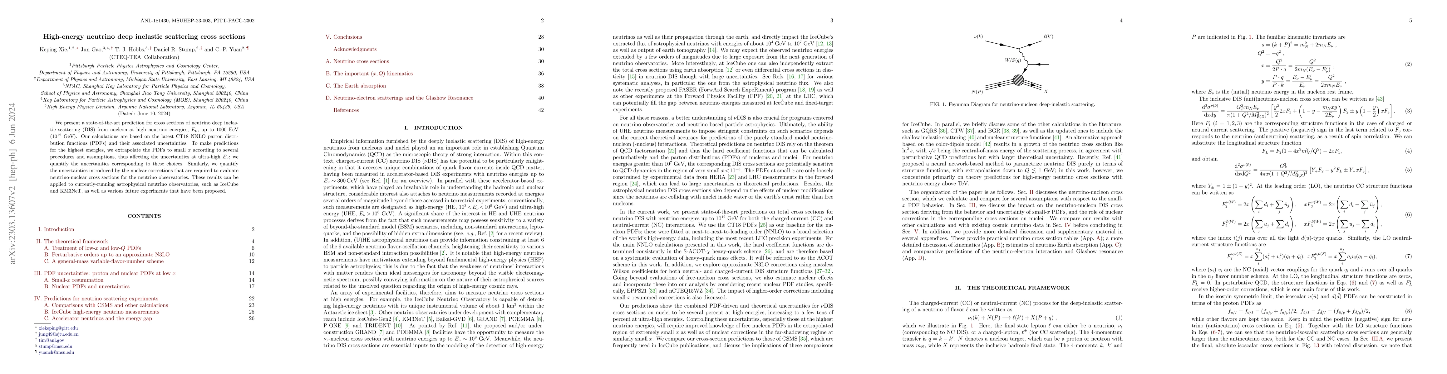 Thumbnail for High-energy neutrino deep inelastic scattering cross sections