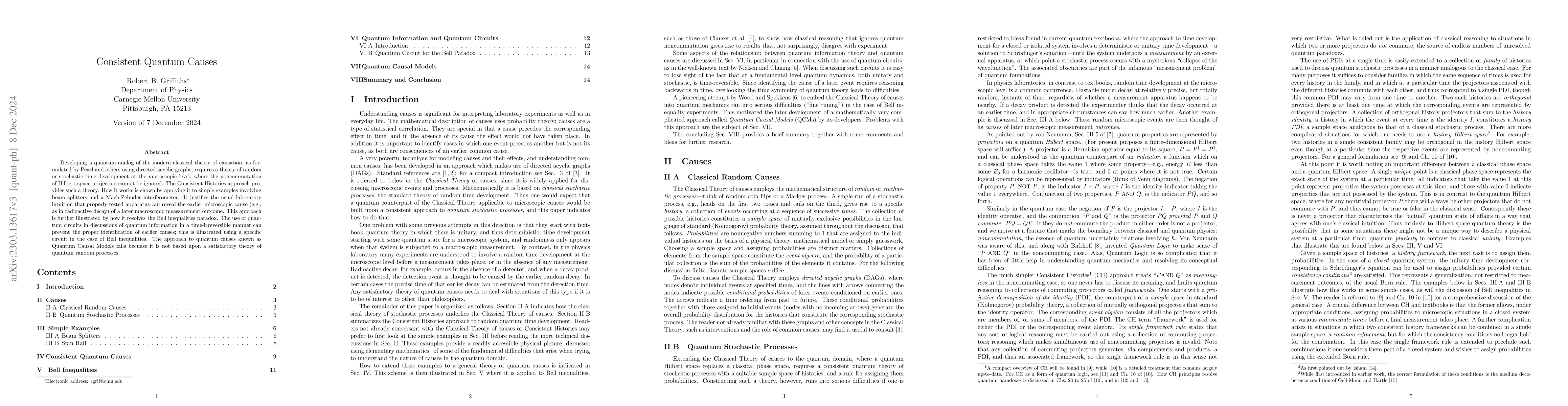 Thumbnail for Consistent Quantum Causes